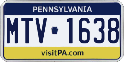 PA license plate MTV1638