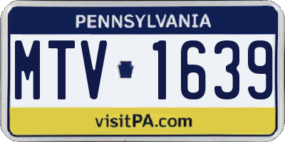 PA license plate MTV1639
