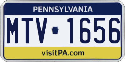PA license plate MTV1656