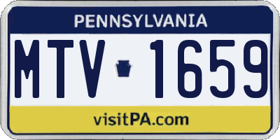 PA license plate MTV1659