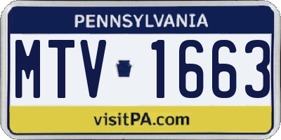 PA license plate MTV1663