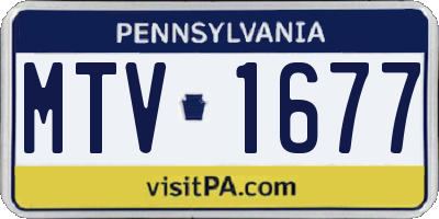 PA license plate MTV1677