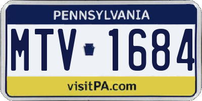 PA license plate MTV1684
