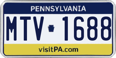 PA license plate MTV1688
