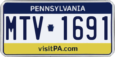 PA license plate MTV1691