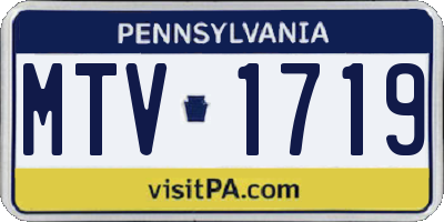 PA license plate MTV1719