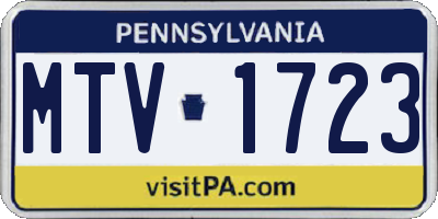 PA license plate MTV1723