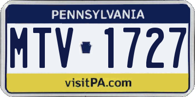 PA license plate MTV1727