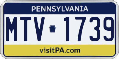 PA license plate MTV1739
