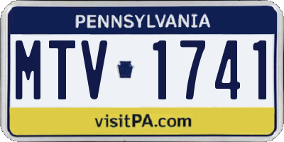 PA license plate MTV1741