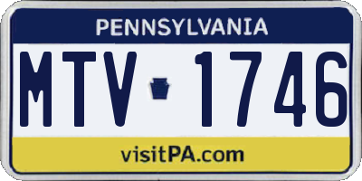 PA license plate MTV1746