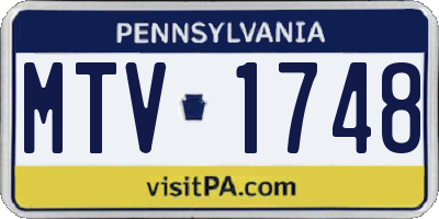 PA license plate MTV1748
