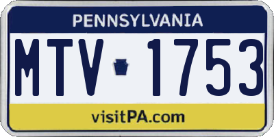 PA license plate MTV1753