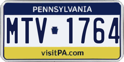 PA license plate MTV1764