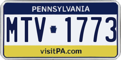 PA license plate MTV1773