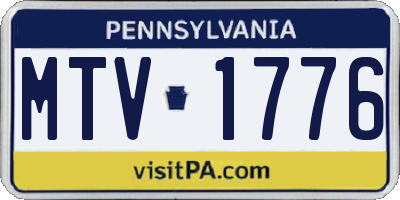PA license plate MTV1776