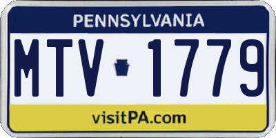 PA license plate MTV1779