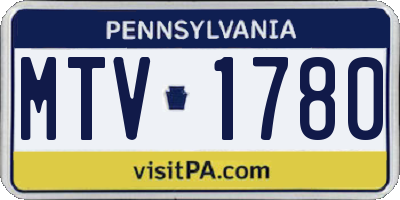 PA license plate MTV1780
