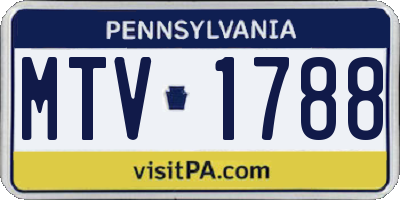 PA license plate MTV1788