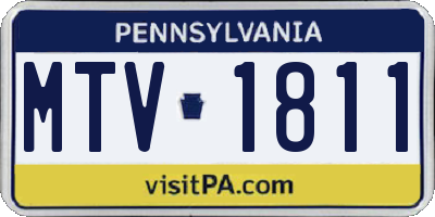PA license plate MTV1811