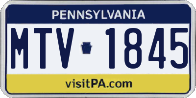 PA license plate MTV1845
