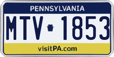 PA license plate MTV1853
