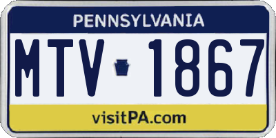 PA license plate MTV1867