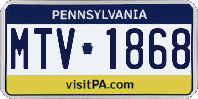 PA license plate MTV1868