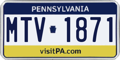 PA license plate MTV1871