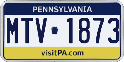 PA license plate MTV1873