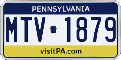 PA license plate MTV1879