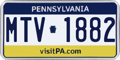 PA license plate MTV1882