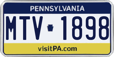 PA license plate MTV1898