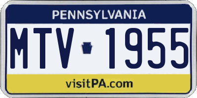 PA license plate MTV1955