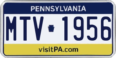 PA license plate MTV1956