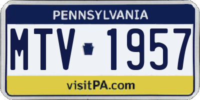 PA license plate MTV1957