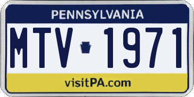PA license plate MTV1971
