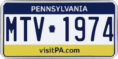 PA license plate MTV1974