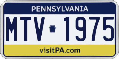 PA license plate MTV1975