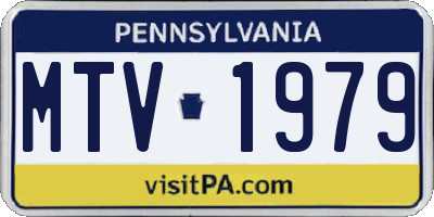 PA license plate MTV1979