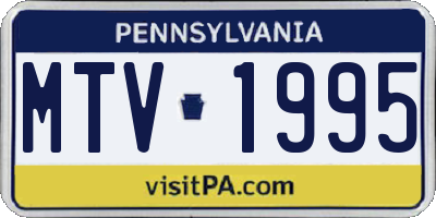 PA license plate MTV1995