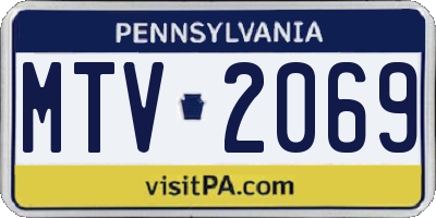 PA license plate MTV2069