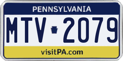 PA license plate MTV2079
