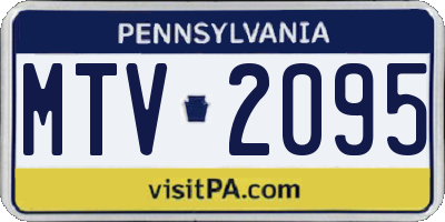 PA license plate MTV2095