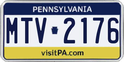 PA license plate MTV2176