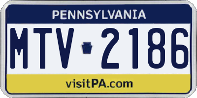 PA license plate MTV2186