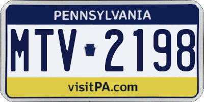PA license plate MTV2198