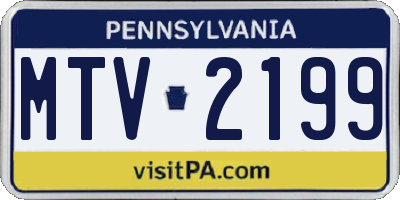 PA license plate MTV2199