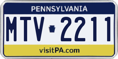 PA license plate MTV2211