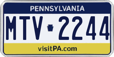 PA license plate MTV2244